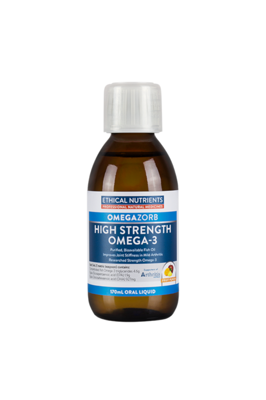 ETHICAL NUTRIENTS OMEGAZORB High Strength Omega-3 Fish Oil Fruit Punch 170ml - Life Pharmacy St Lukes
