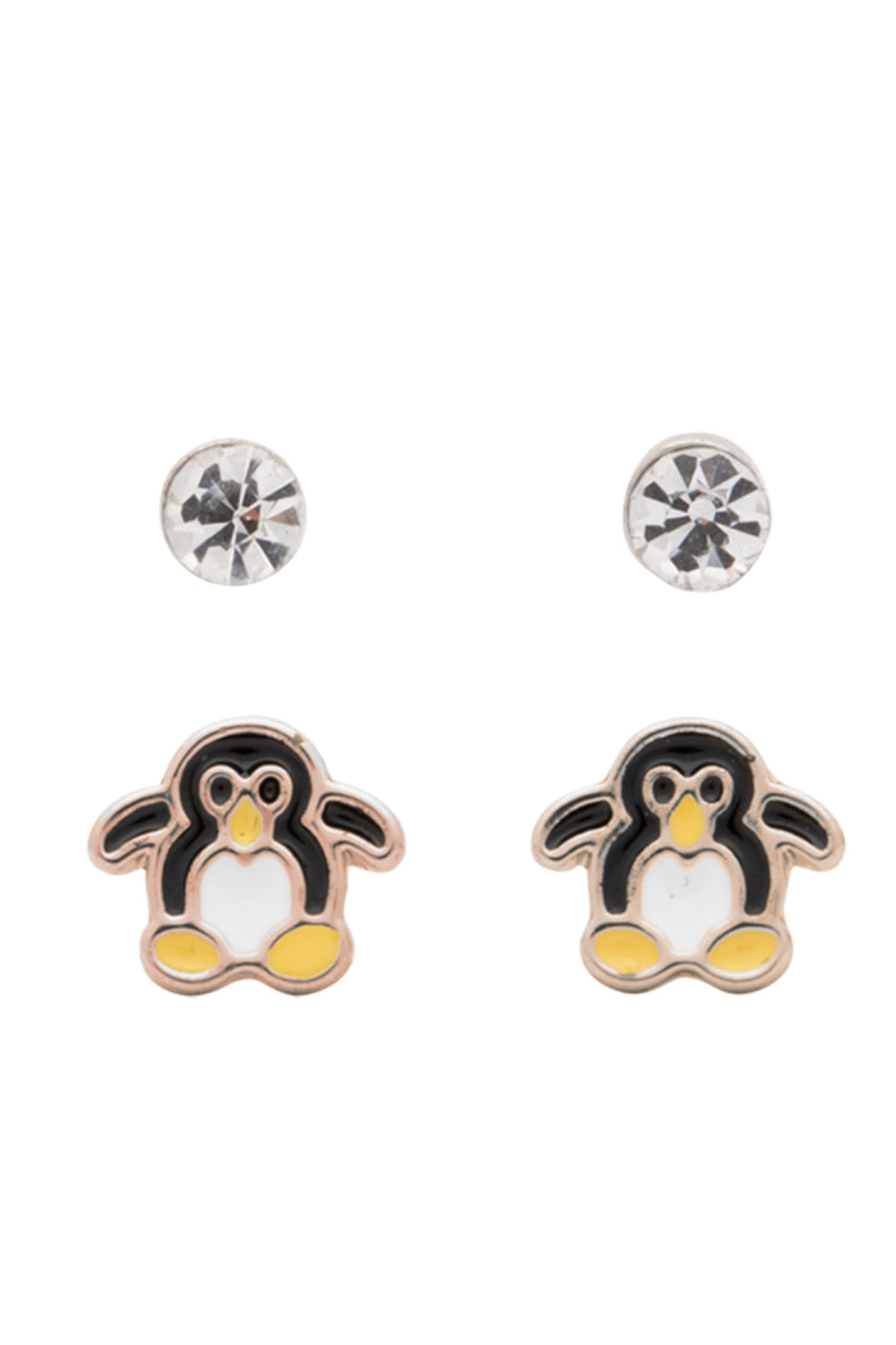 EURO 53390 Gold Crystal + Penguin Studs - Life Pharmacy St Lukes