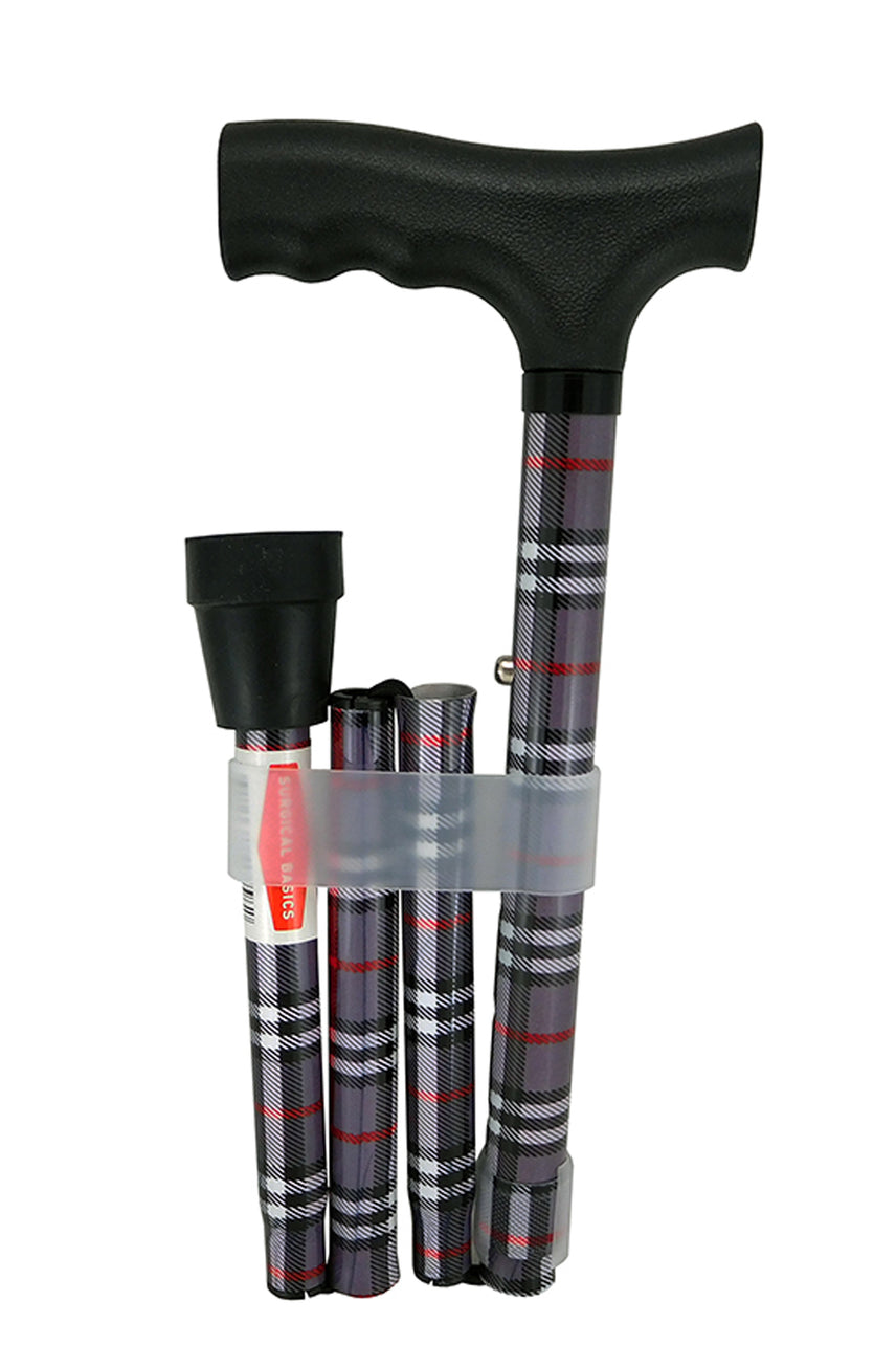 SURGICAL BASICS Walking Stick Folding Plaid 73-85cm - Life Pharmacy St Lukes
