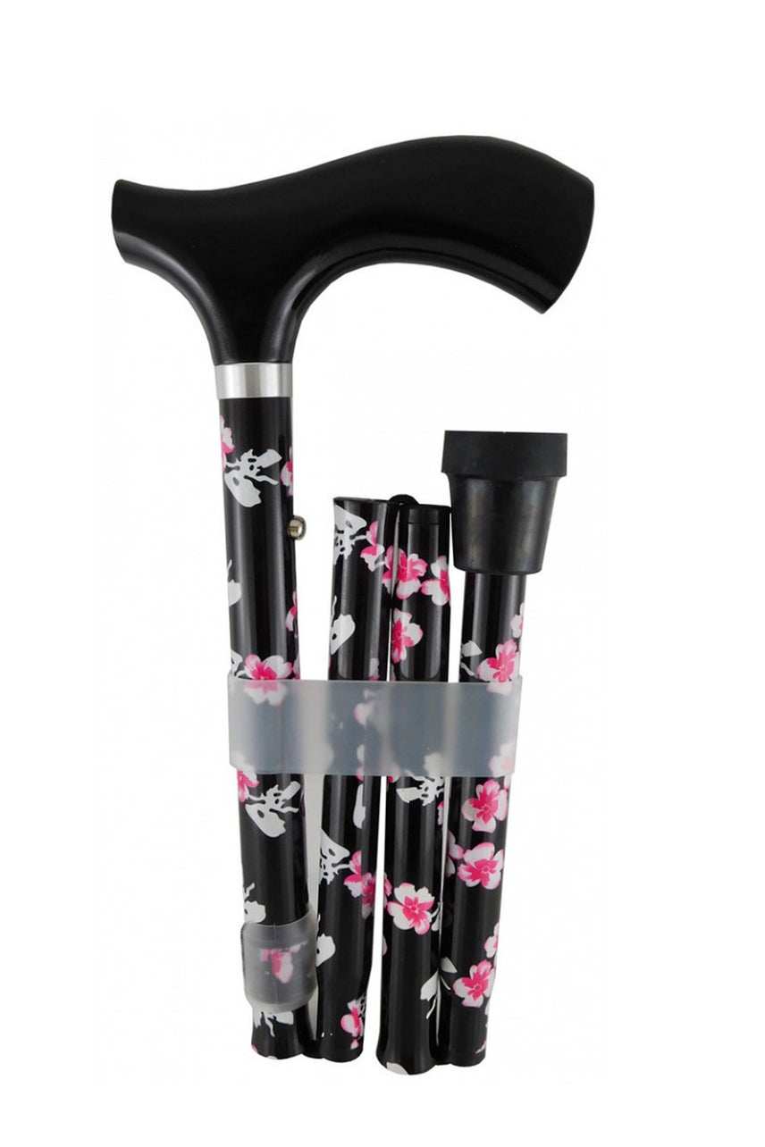 SURGICAL BASICS Walking Stick Folding Blossom 76-88cm - Life Pharmacy St Lukes