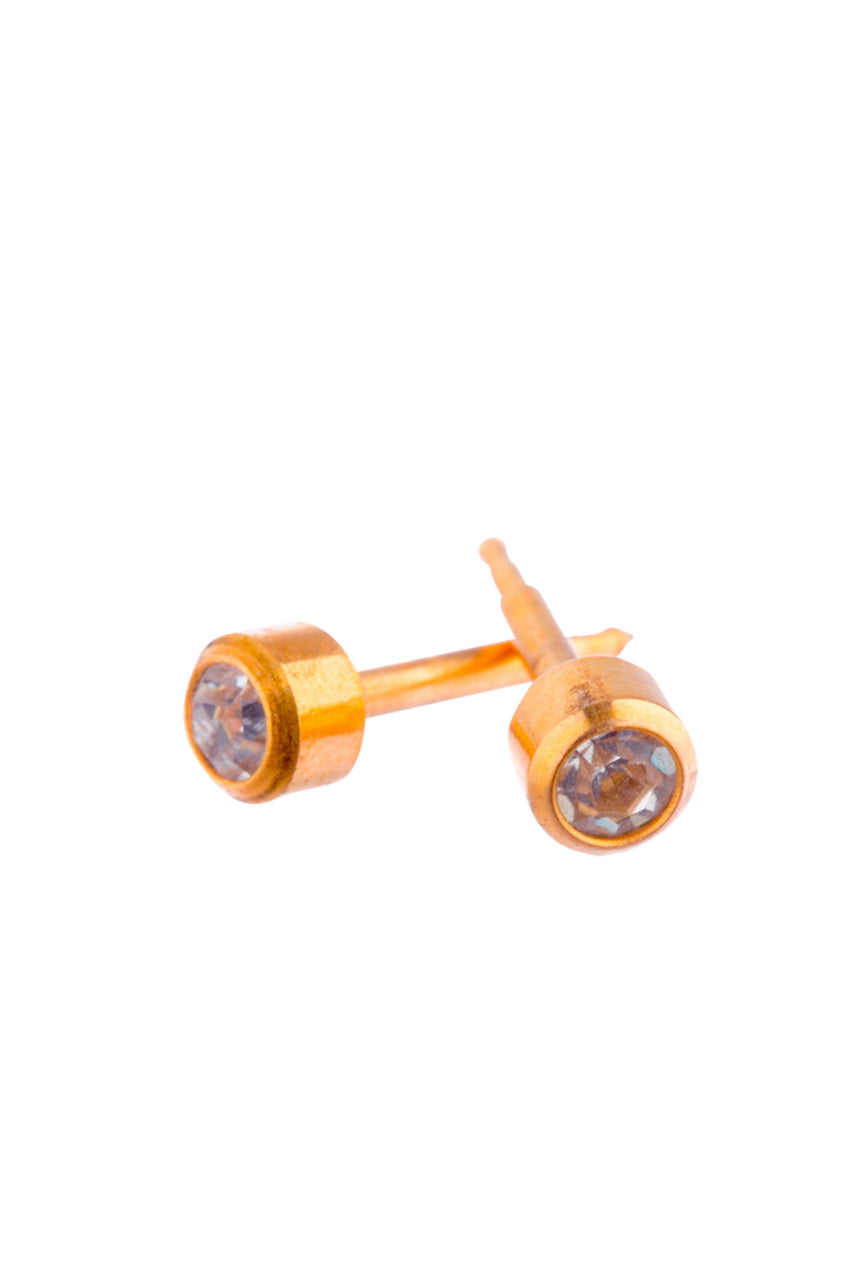 STUDEX HL204Y Birthstone April Gold Studs - Life Pharmacy St Lukes