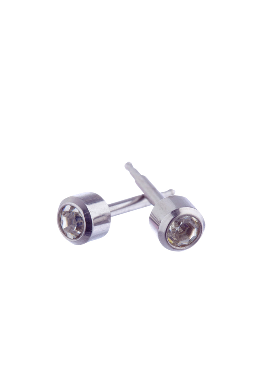 STUDEX HL204W Birthstone April Stainless Steel Studs - Life Pharmacy St Lukes