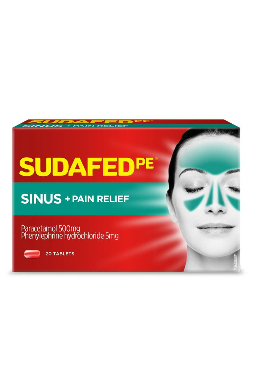 SUDAFED PE Sinus + Pain 20 Tabs - Life Pharmacy St Lukes