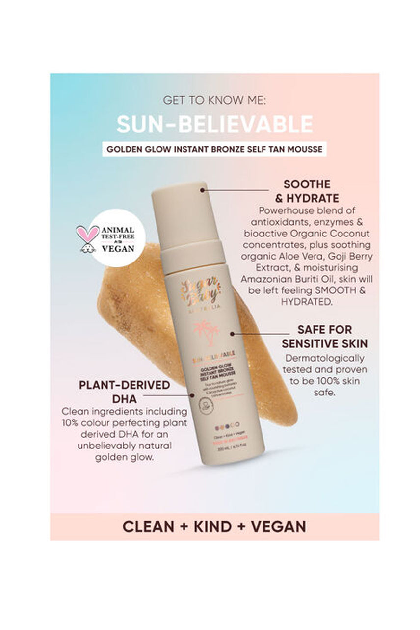 SUGARBABY Sun-Believable Tan Mousse 200ml - Life Pharmacy St Lukes