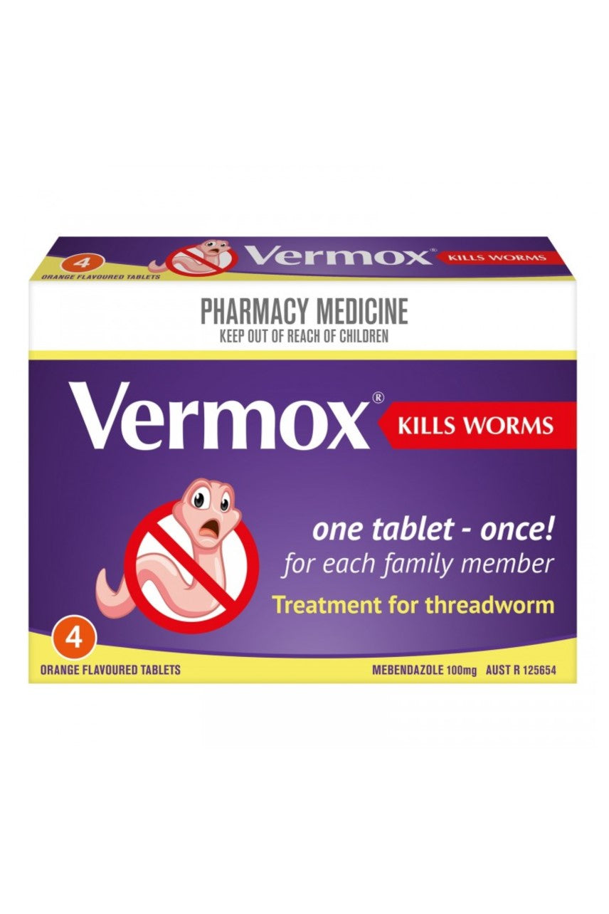 VERMOX Tabs 100mg 4 - Life Pharmacy St Lukes