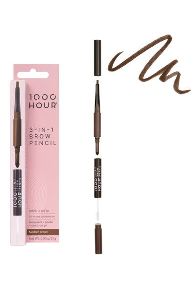 1000 HOUR 3 in 1 Brow Pencil Medium Brown - Life Pharmacy St Lukes