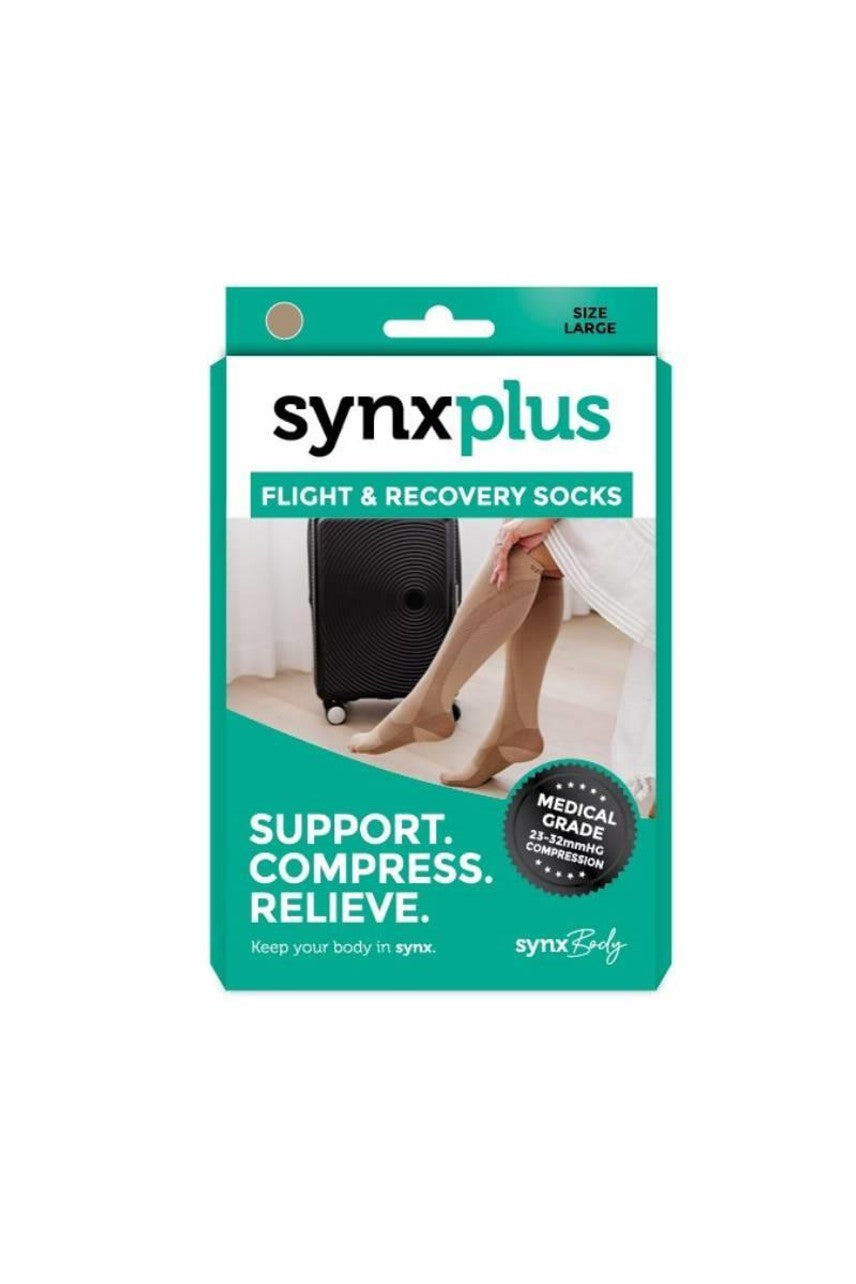 Synxplus Flight & Recovery Socks Beige Large - Life Pharmacy St Lukes