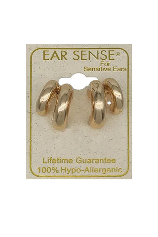 EarSense Gold Varied Double J Hoop Stud - Life Pharmacy St Lukes