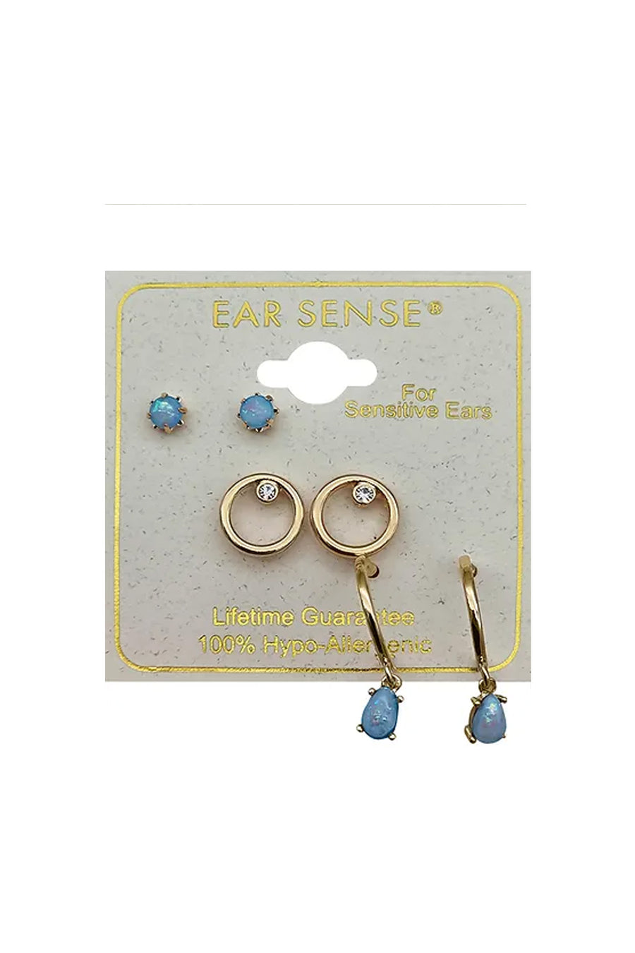 EarSense Gold/Opal Stud, Circle & J Hoop Trio - Life Pharmacy St Lukes