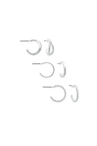 EarSense Silver Split/Plain/Rope Hoop Trio - Life Pharmacy St Lukes