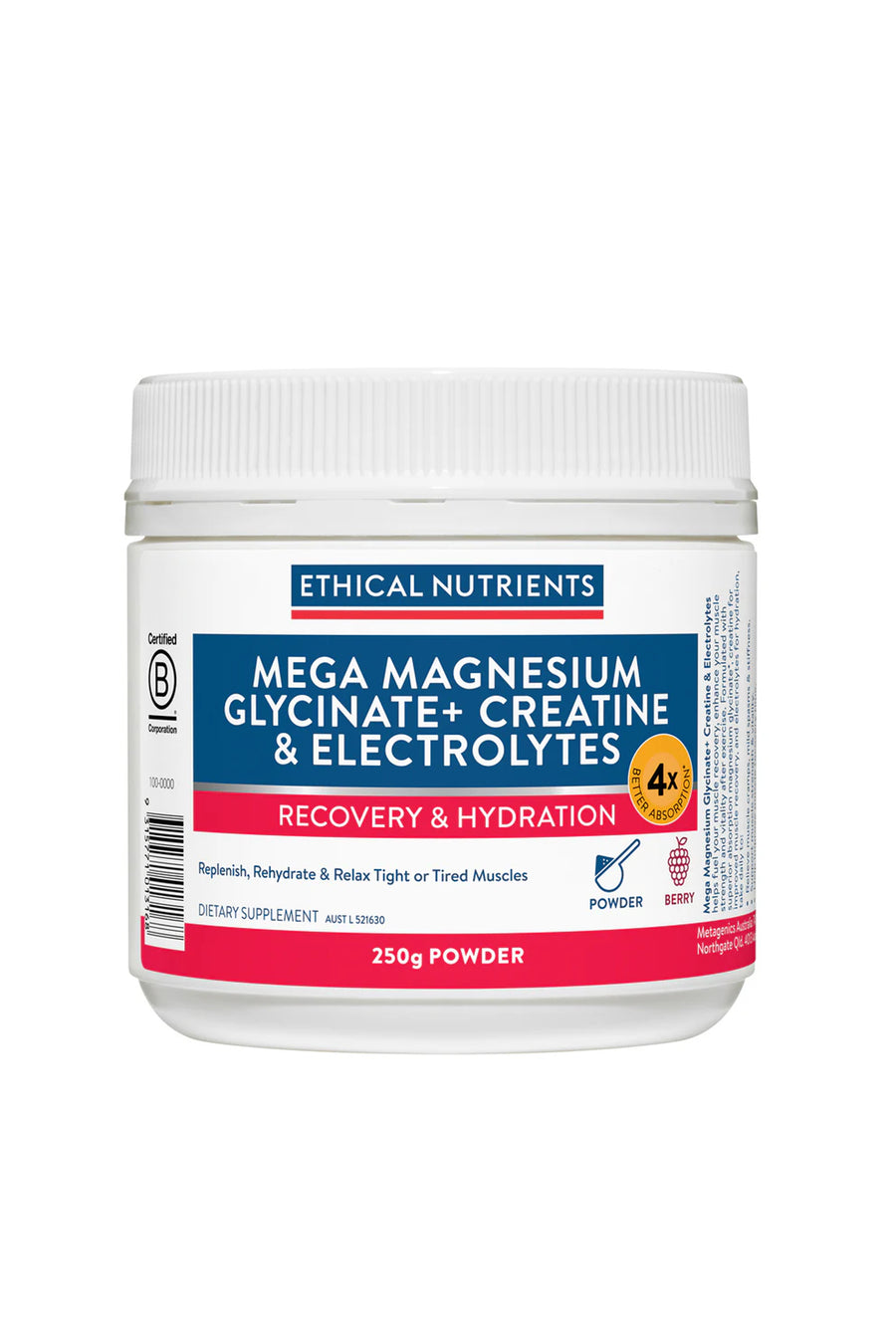 ETHICAL NUTRIENTS Mega Mega Magnesium Glycinate + Creatine & Electrolytes 250g - Life Pharmacy St Lukes