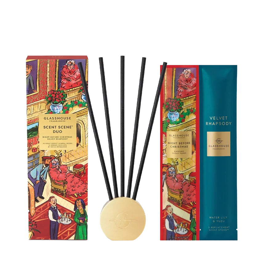 GLASSHOUSE FRAGRANCE Scent Duo Night Before Christmas & Velvet Rhapsody Set