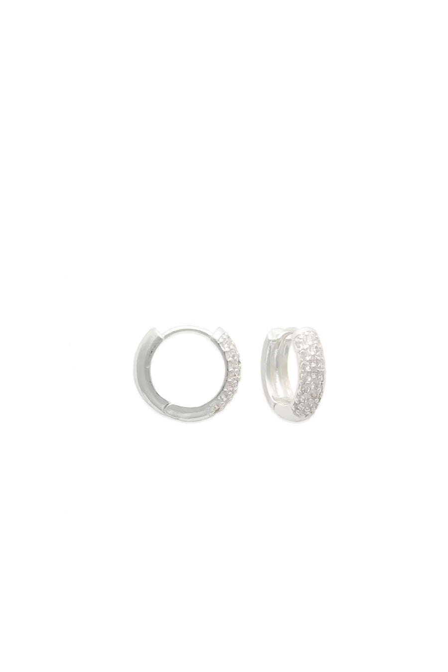 EarSense Silver Pave Round Crystal Huggie - Life Pharmacy St Lukes