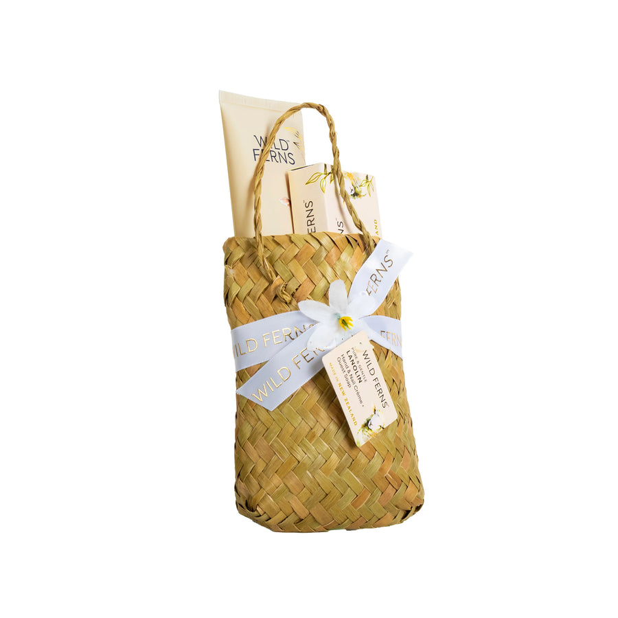 WILD FERNS Woven Basket Lanolin