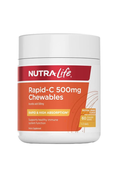 NutraLife Rapid-C 500mg 60 Chewable Tablets - Life Pharmacy St Lukes