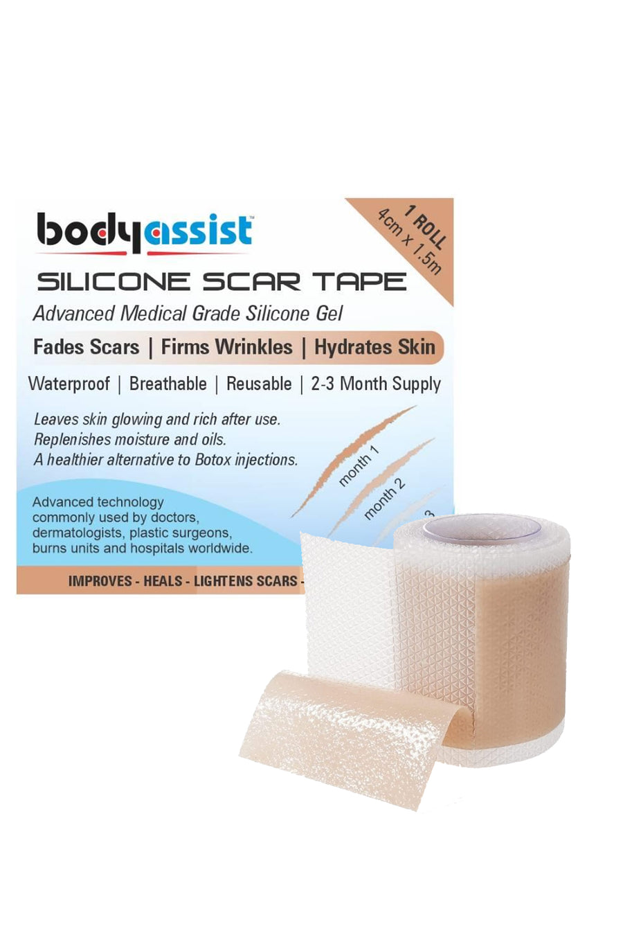 BODYASSIST Silicone Scar Tape 4cmx1.5m - Life Pharmacy St Lukes