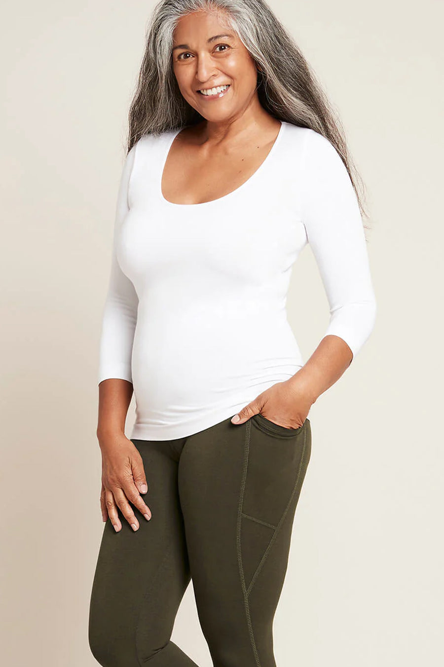 BOODY 3/4 Sleeve Top White Small - Life Pharmacy St Lukes