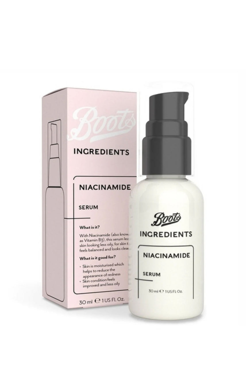 BOOTS Ingredients Niacinamide Serum 30ml - Life Pharmacy St Lukes