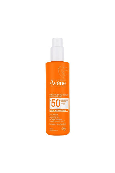 Avene Sunsitive Sunscreen SPF 50+ Adult Spray 200ml - Life Pharmacy St Lukes