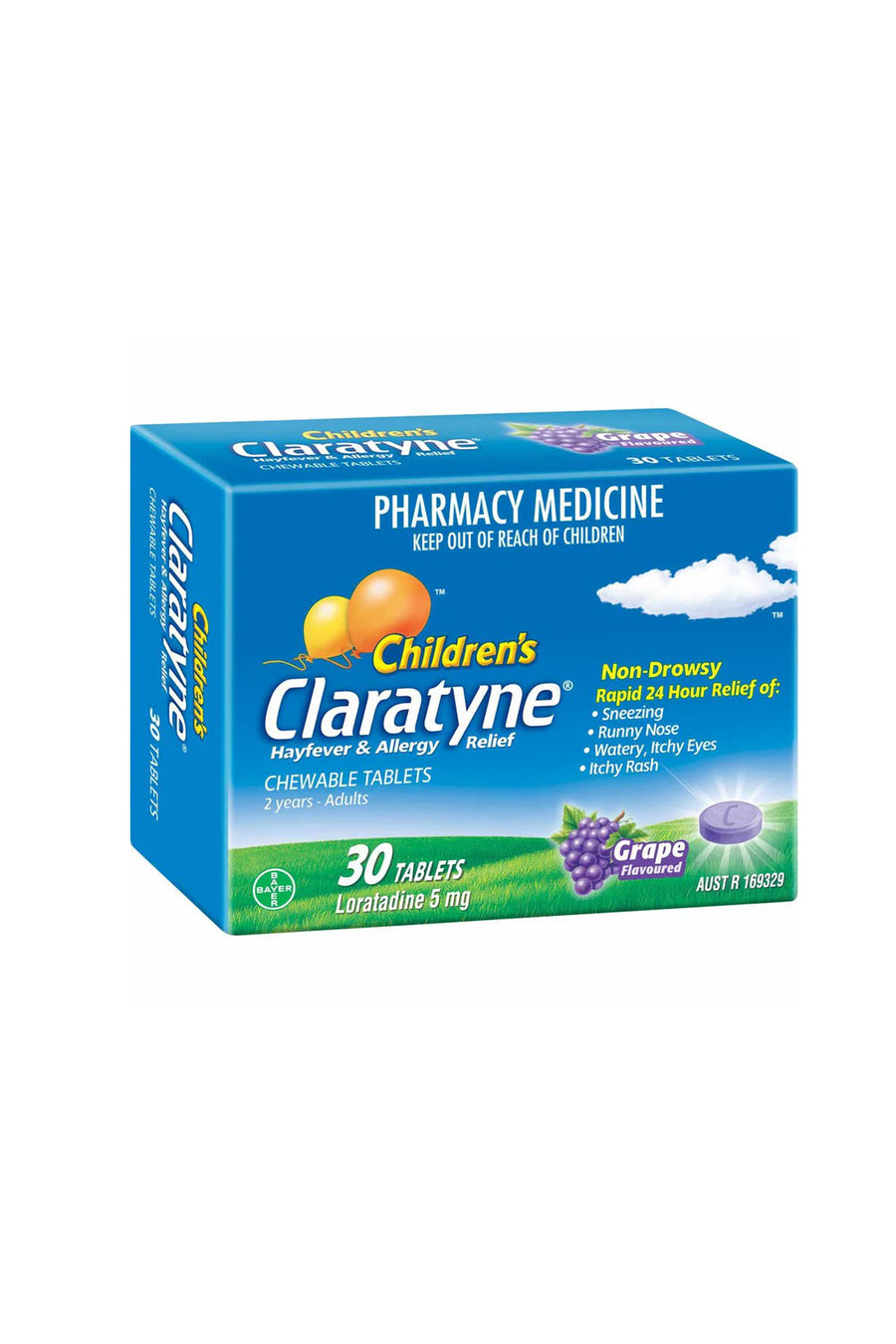 CLARATYNE Child Grape Tablets 5mg 30s - Life Pharmacy St Lukes