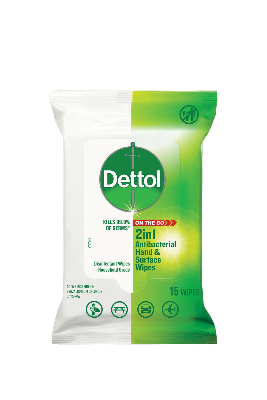 DETTOL 2in1 Antibacterial Hand and Surface wipes 15pk - Life Pharmacy St Lukes