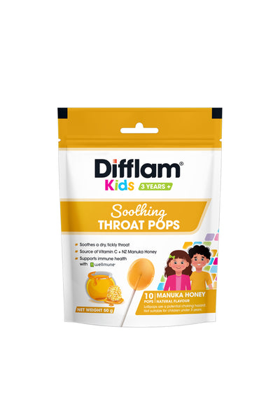 DIFFLAM Kids Soothing Throat Pops Manuka Honey 10s - Life Pharmacy St Lukes