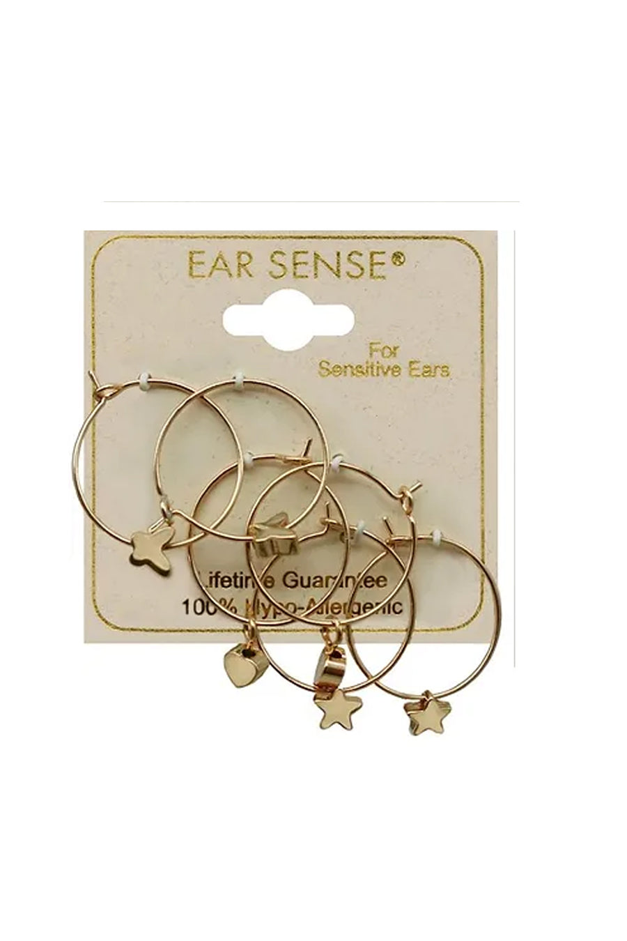 EarSense Gold Hoops With Charms Trio - Life Pharmacy St Lukes
