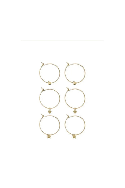 EarSense Gold Hoops With Charms Trio - Life Pharmacy St Lukes