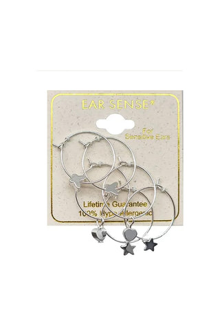 EarSense Silver Hoops With Charms Trio - Life Pharmacy St Lukes