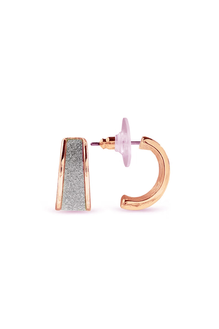 EarSense Rose Gold Huggie With Glitter