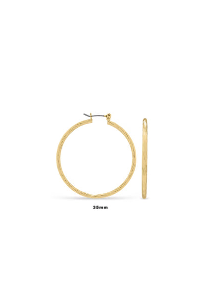 EarSense Faceted Hoop Gold 35mm - Life Pharmacy St Lukes