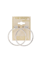 EarSense 35mm Silver Faceted Click Hoops - Life Pharmacy St Lukes