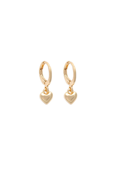 EarSense Gold Puff Heart Drop Hoop - Life Pharmacy St Lukes