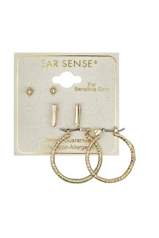 EarSense Gold Cluster/Bar/Hoop Trio - Life Pharmacy St Lukes