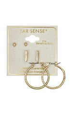 EarSense Gold Cluster/Bar/Hoop Trio - Life Pharmacy St Lukes