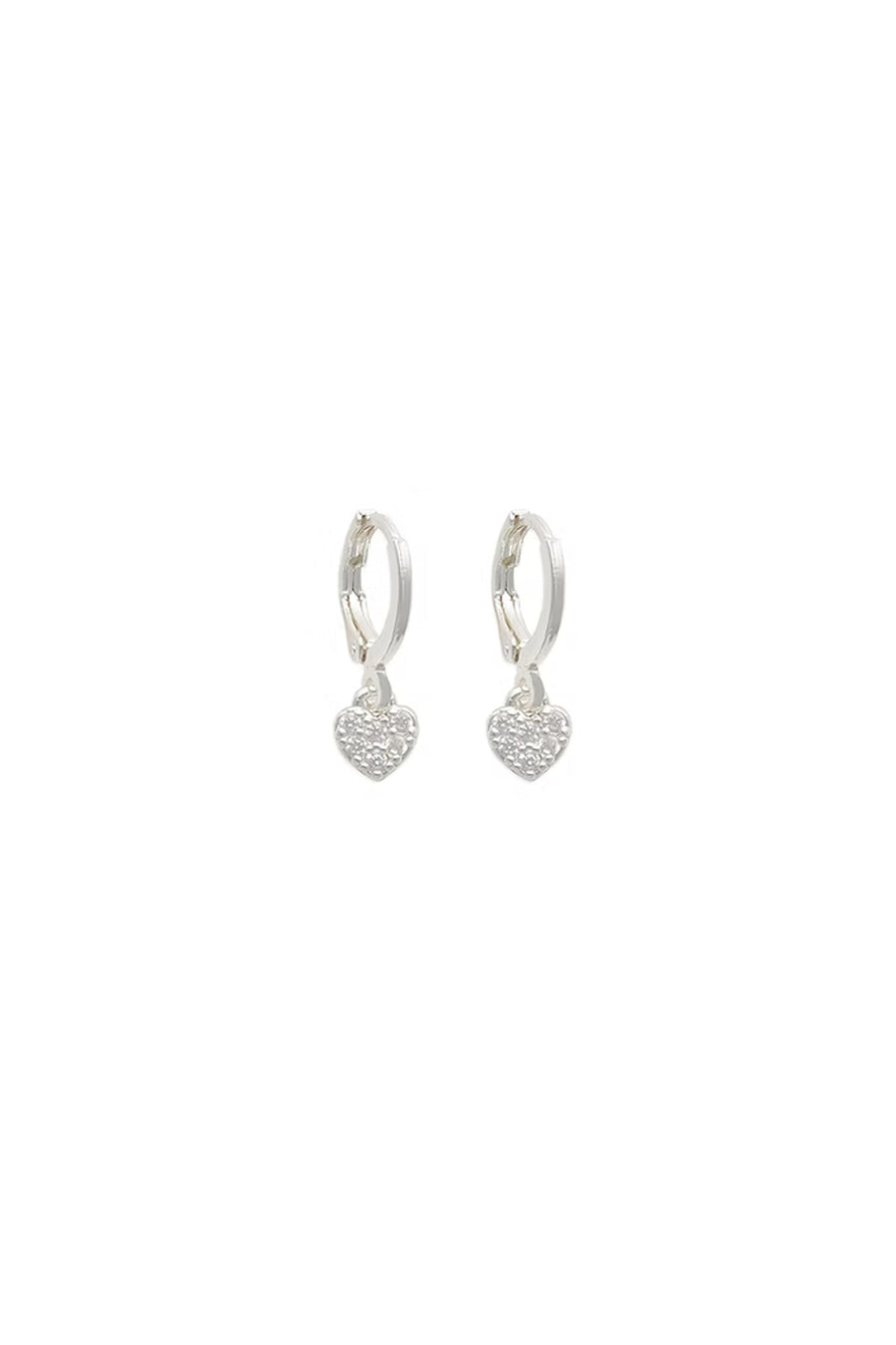 EarSense Silver Crystal Heart Drop Eurowire - Life Pharmacy St Lukes