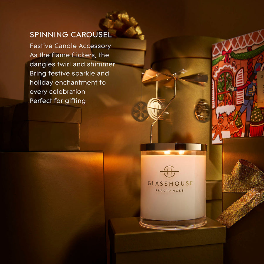 GLASSHOUSE FRAGRANCES Candle & Spinning Carousel Kyoto Bloom