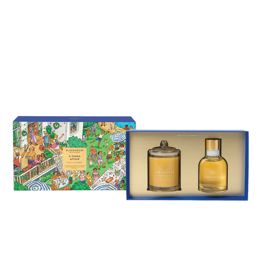 GLASSHOUSE FRAGRANCES Candle & Diffuser Set - A Tahaa affair