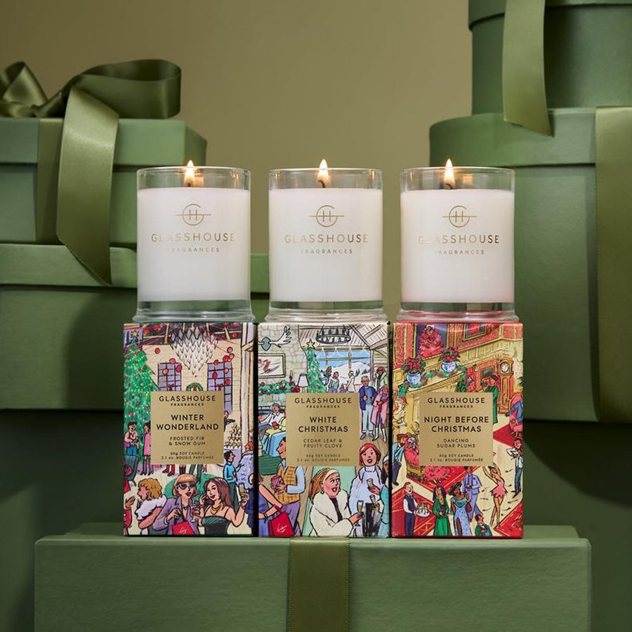 GLASSHOUSE FRAGRANCES Candle Trio 3x60g