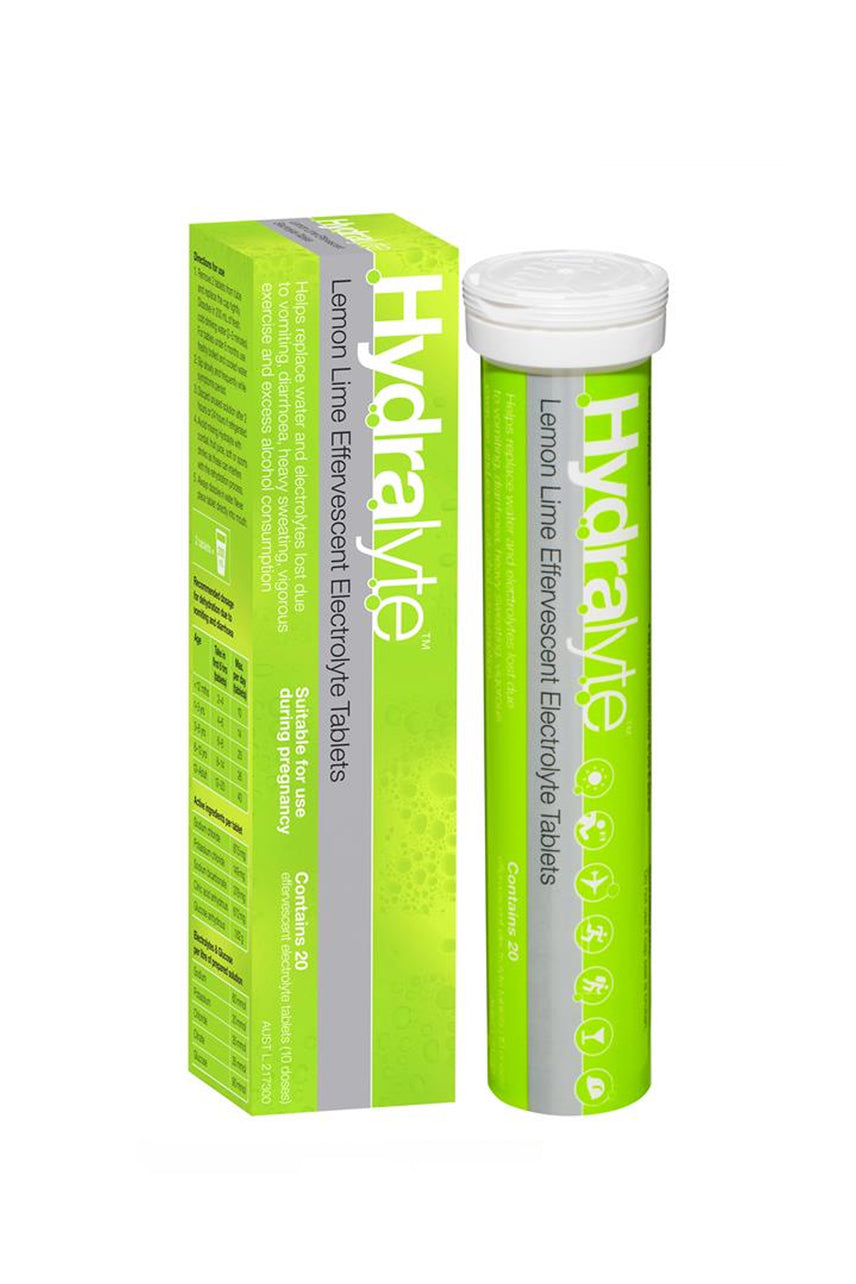 HYDRALYTE Electrolyte Effervescent Tablets 20 - Lemon Lime - Life Pharmacy St Lukes