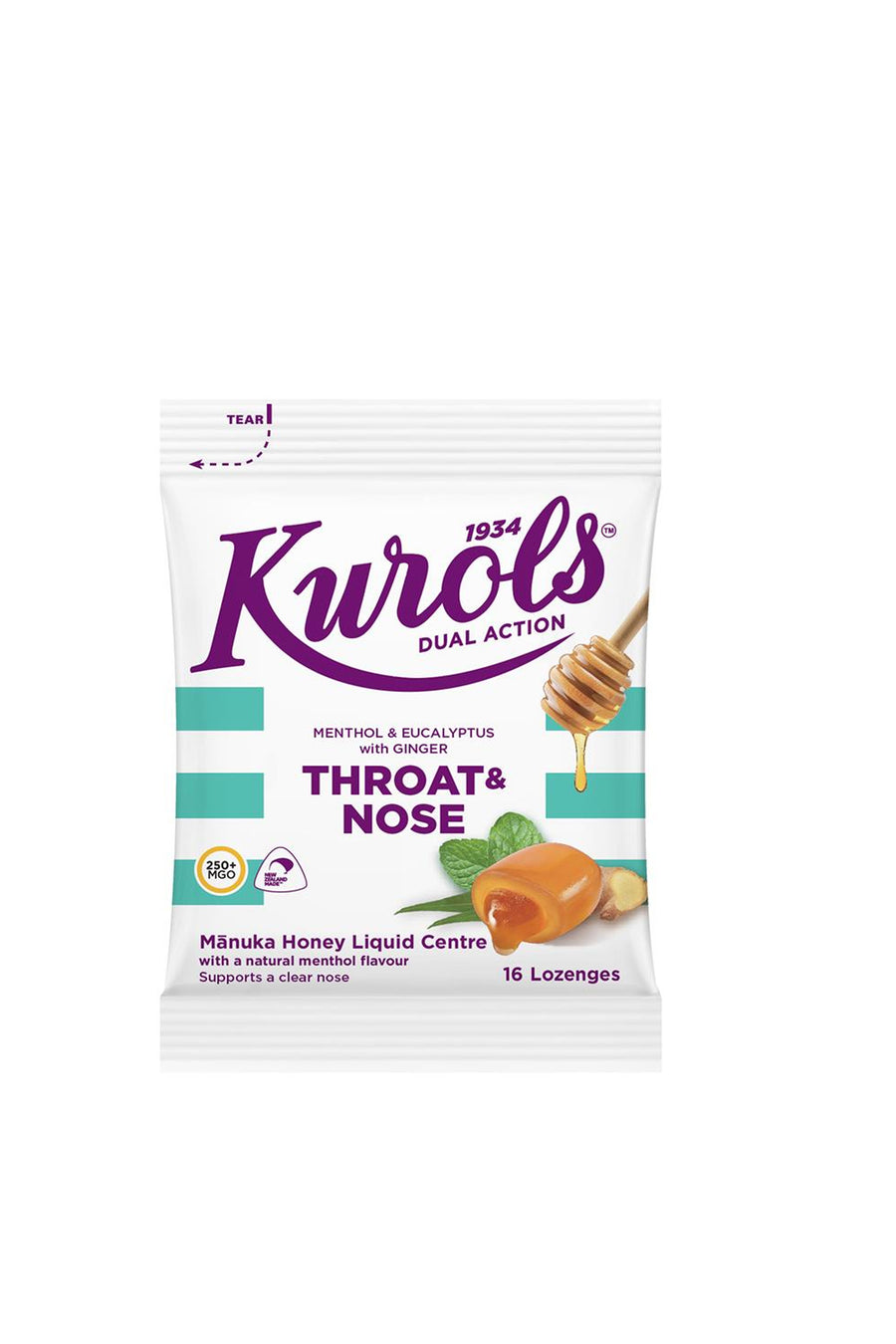 KUROLS Dual Action Nose Lozenges Menthol & Ginger 16s - Life Pharmacy St Lukes