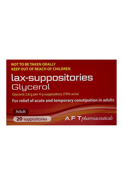 AFT Lax-Suppositories Glycerol 70%w/w 4g 20s - Life Pharmacy St Lukes