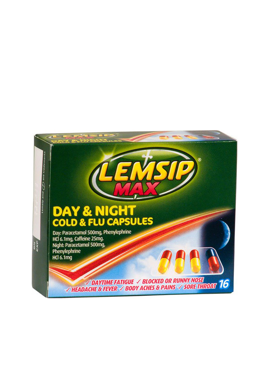 LEMSIP Max Day & Night Cold & Flu Capsules 16's - Life Pharmacy St Lukes
