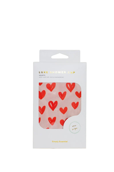SIMPLY ESSENTIAL 20-1303H Luxe Shower Cap Hearts - Life Pharmacy St Lukes
