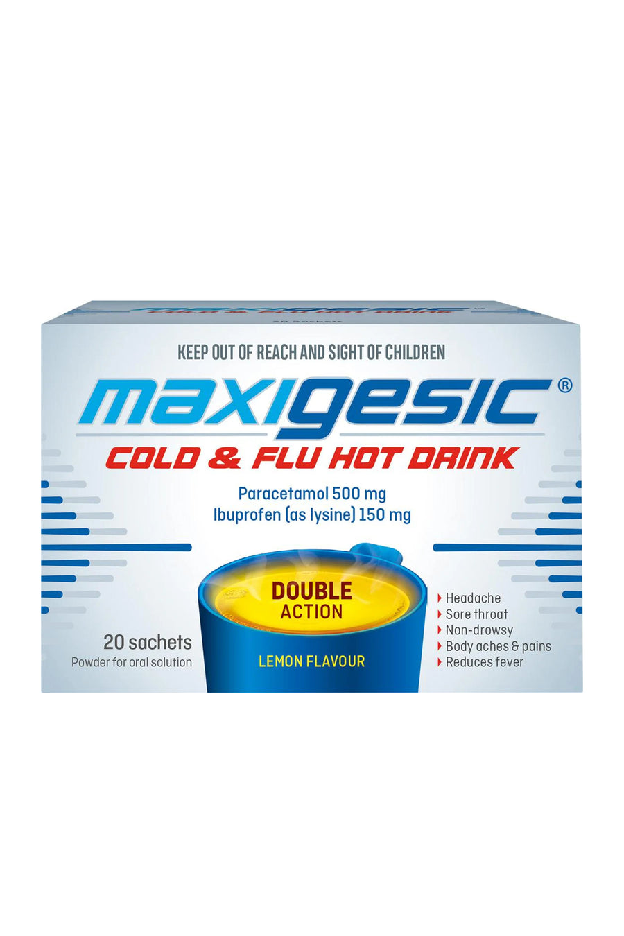 MAXIGESIC Cold & Flu Lemon Hot Drink 20s - Life Pharmacy St Lukes