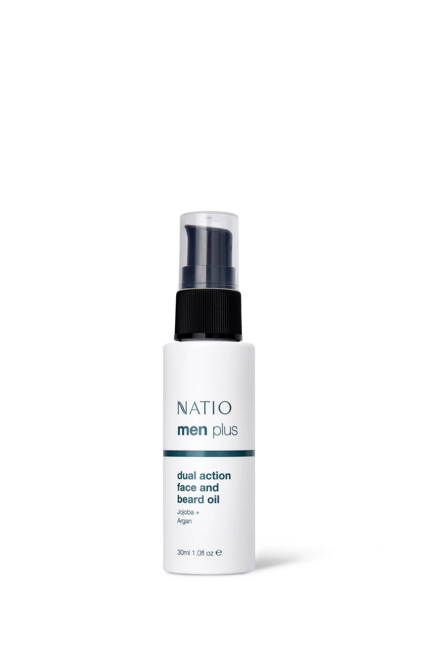 NATIO Men Plus Dual Action Face and Beard Oil 30ml - Life Pharmacy St Lukes