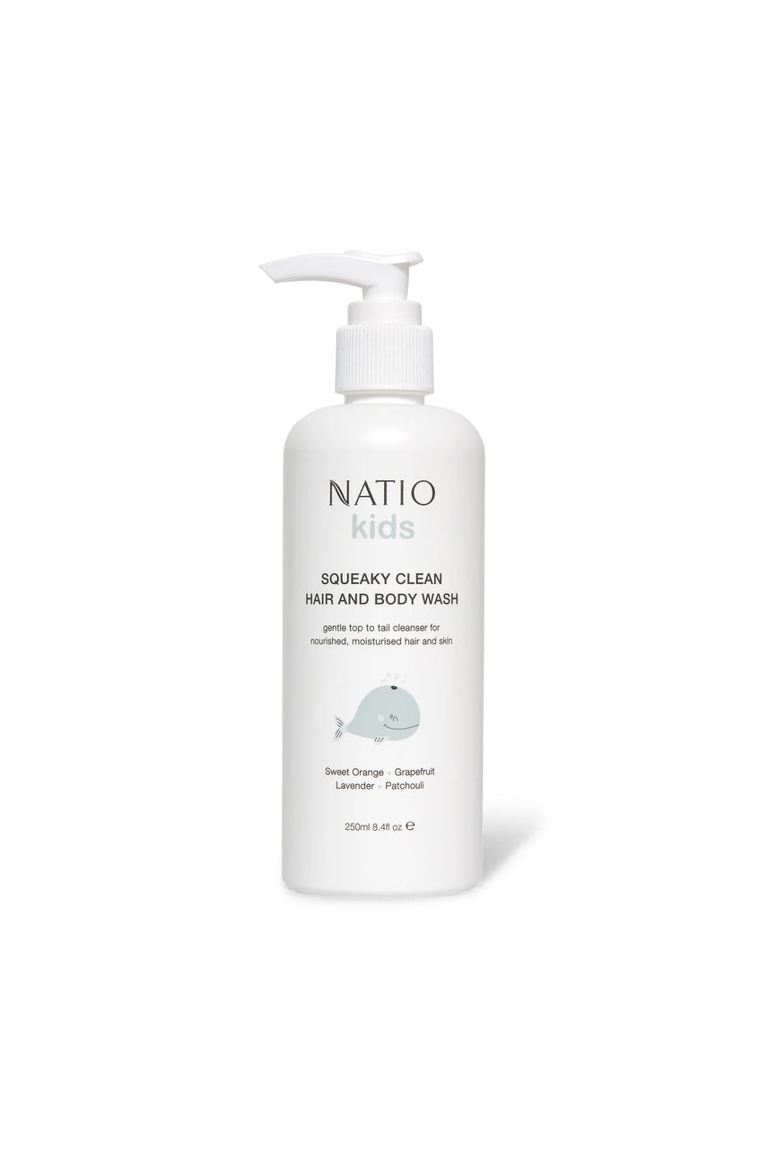 NATIO Kids Squeaky Clean Hair and Body Wash 250ml - Life Pharmacy St Lukes
