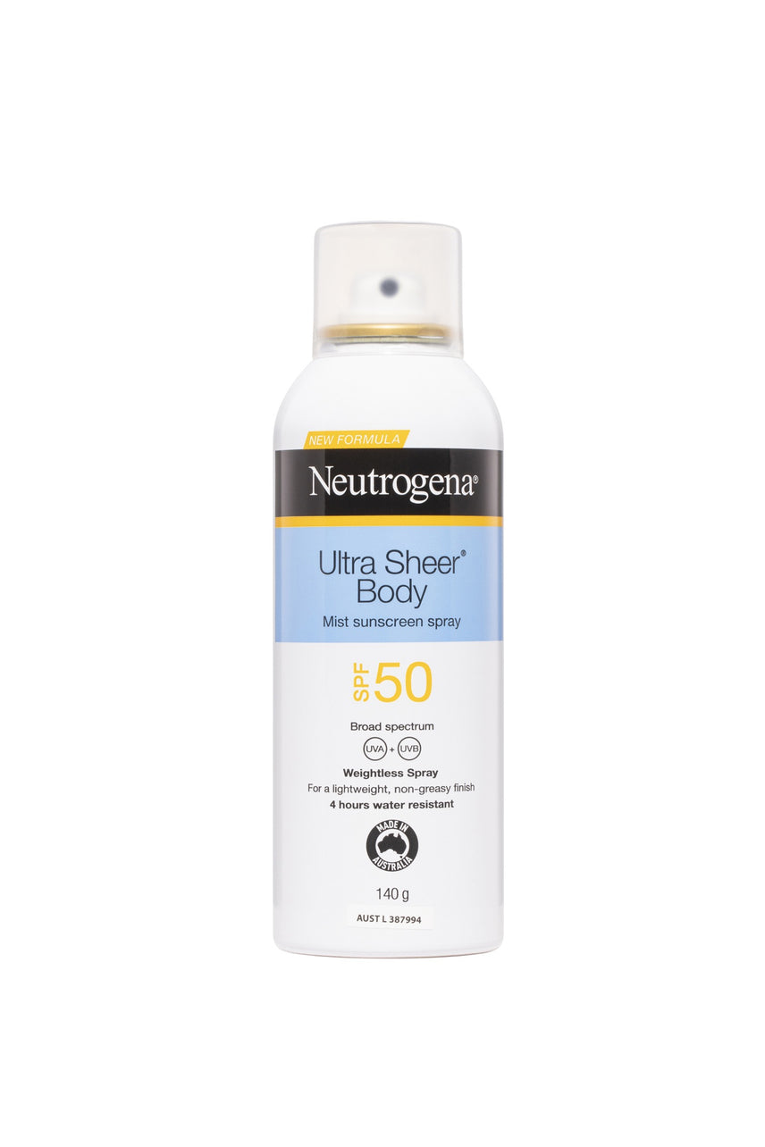 NEUTROGENA Ultra Sheer Face Fluid Facial Sunscreen SPF50 Body Mist 140g - Life Pharmacy St Lukes