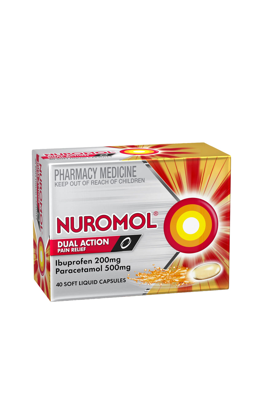 NUROMOL Dual Action Liquid Caps 40s - Life Pharmacy St Lukes