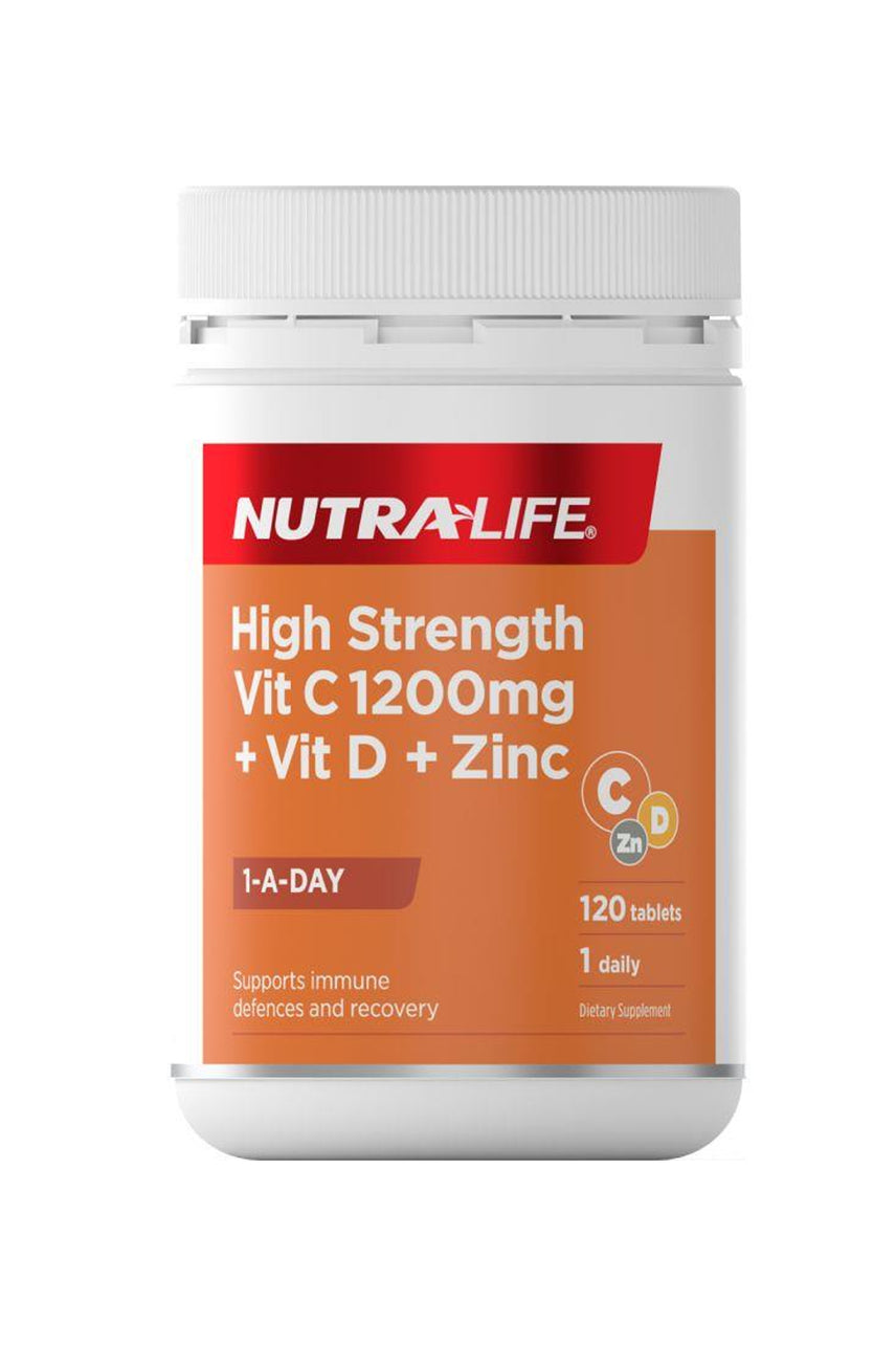NUTRALIFE Vitamin C 1200mg+Vit D+Zinc Tabs 120s - Life Pharmacy St Lukes